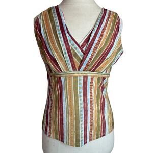 Vintage Y2K 90s 2000s Striped Top Baby Doll Tank Flattering Slimming Medium